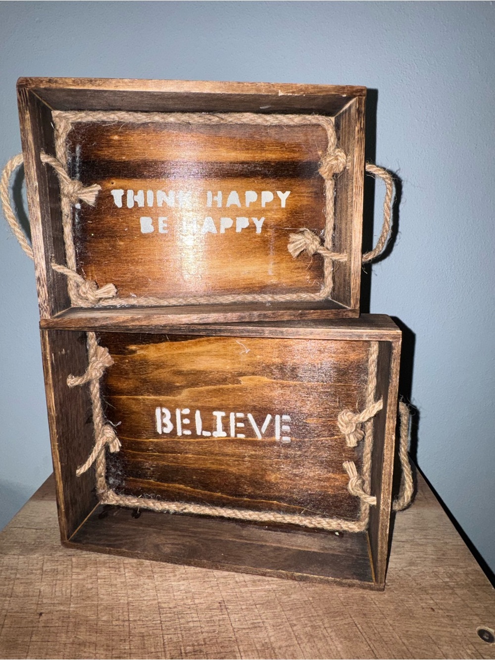 2 Tray Boxes Trinkets Jewelry Decor